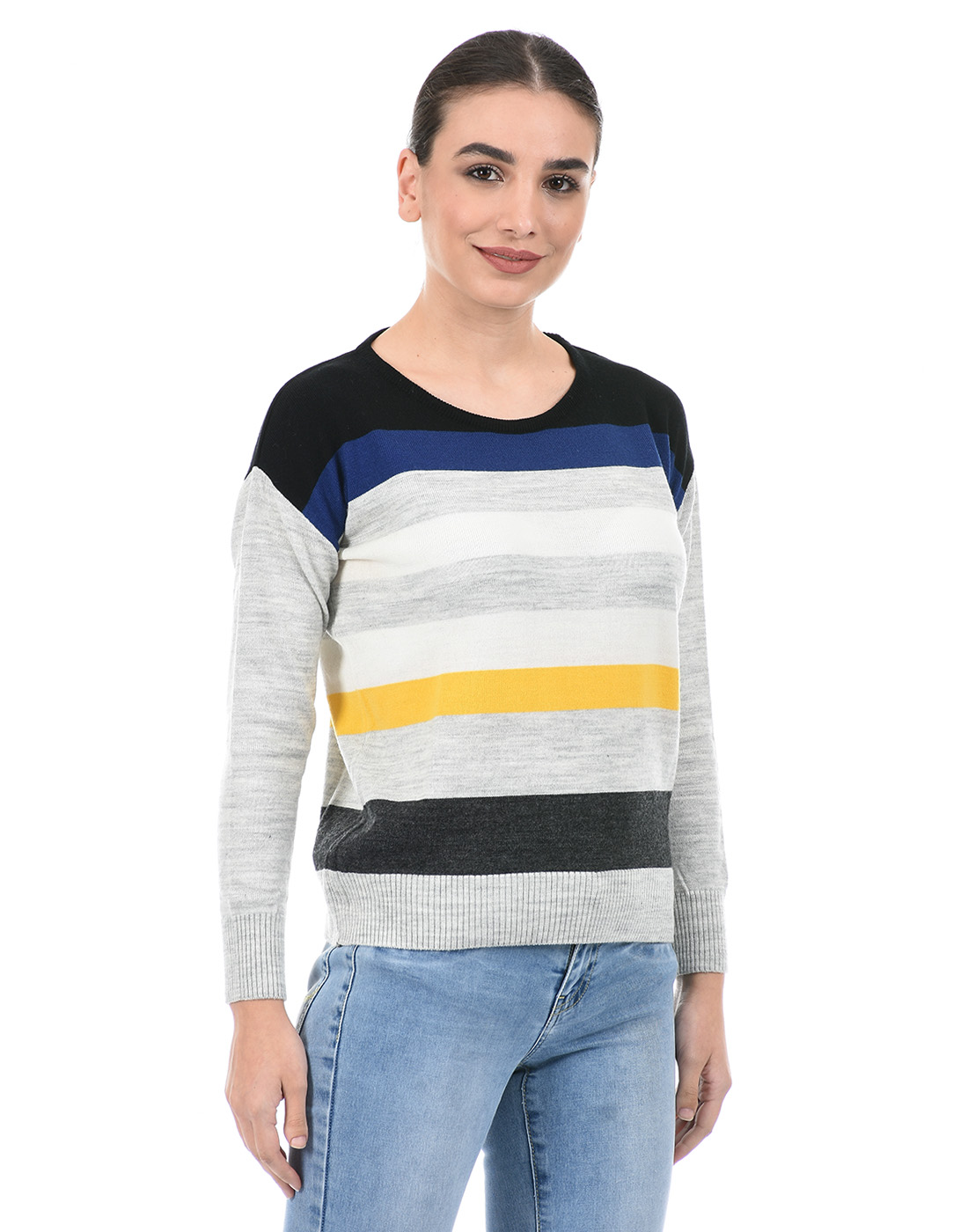 Species Women Grey Striped Sweater